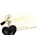 Luxury Heart Key Ring - Black