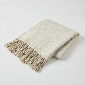 Oatmeal Herringbone Throw