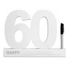 60th Birthday Signature Block White