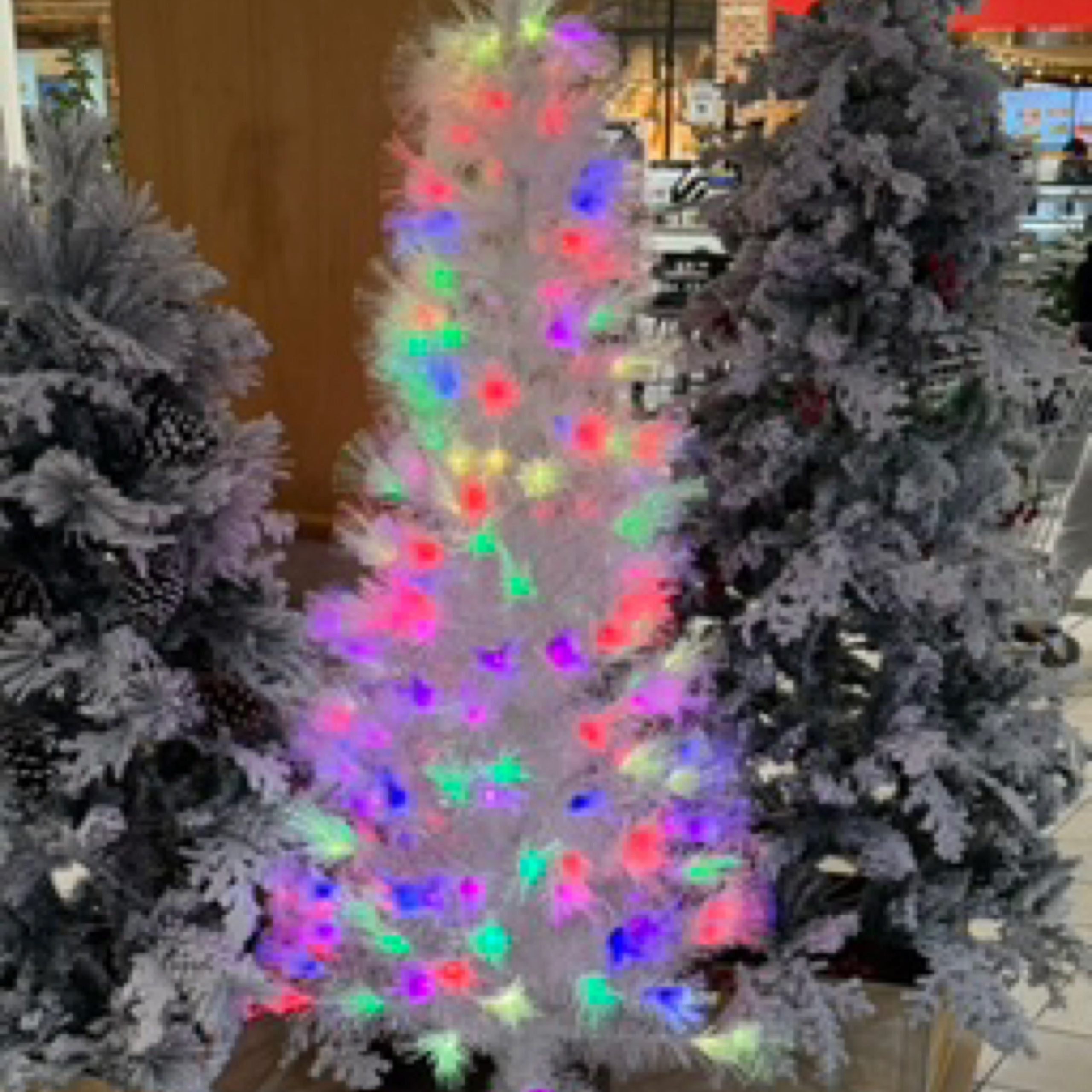 White Christmas Tree 1.8M Fibre Optic LED Coloured