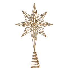 Christmas Tree Topper- Gold Metal Star, 38cm