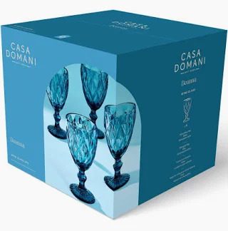 Deanna Wine Glass 4pc Blue Gift Boxed