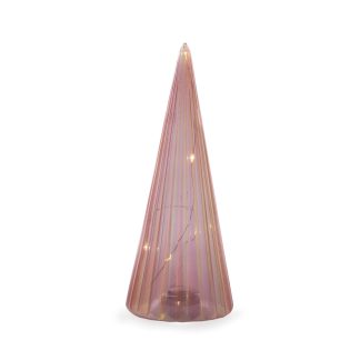 Holly and Ivy 26CM PINK Ribbed Led Tree