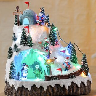 LED Ski Slope W Turning Skaters