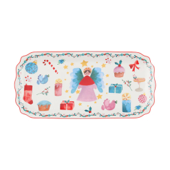 Christmasville Oblong Platter Angel Gift Boxed