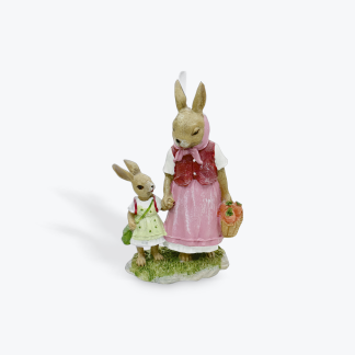 Rabbit and Child Resin Statue 16cm