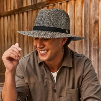 Outback Fedora - Grey & Black Hat RM733