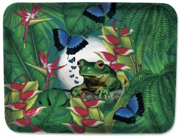Melamine Serving Tray Green Frog