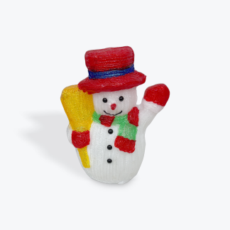 Acrylic Snowman Red Hat  LED 39cm