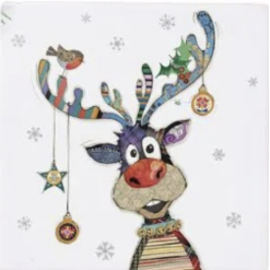 Bug Art Xmas Kooks Coaster Reindeer