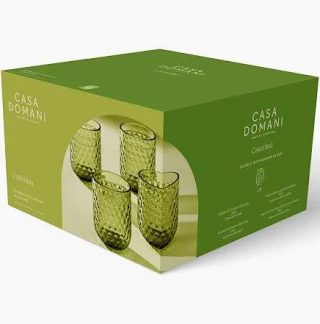 Caterina Highball Glass 4pc Green Gift Boxed