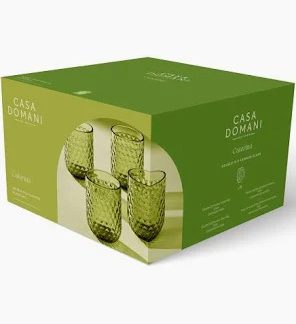 Caterina Double Old Fashion Glass 4pc Green Gift Boxed