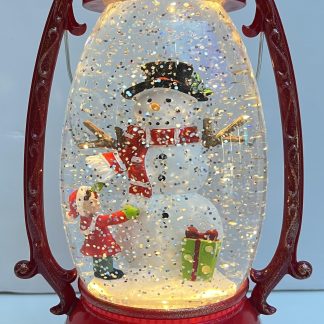 Red Snowman Lantern Led Globe