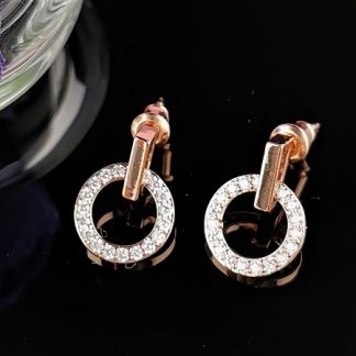 Earings Rose Gold Diamante
