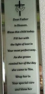 Christening Prayer 6cm x 18cm