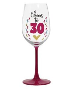 Cheers to 30 wine glass