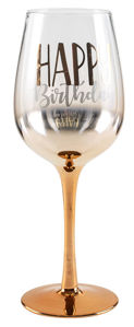 Happy Birthday Rose Gold Ombre Glass