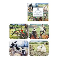 A Country Life Assorted 4pk Coasters