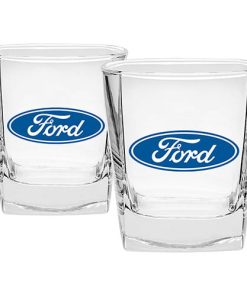 Ford Spirit Glasses set of 2 Blue Oval Logo