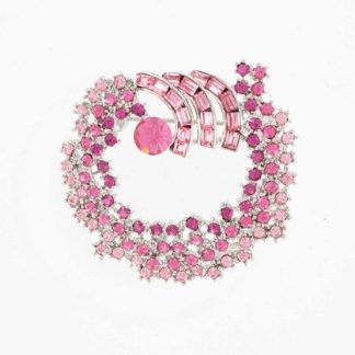 Pink Multistone Circular Brooch Swaroski