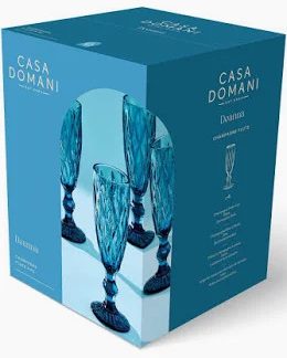 Deanna Champagne Flute 4pc Blue Gift Boxed