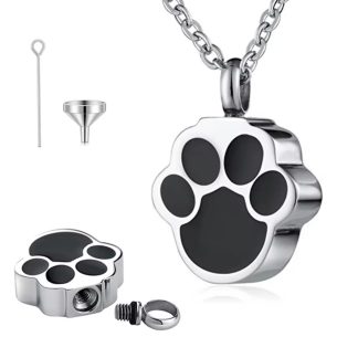 Pet Cat Dog Paw Print Cremation Jewellery Necklace For Ashes