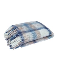 Aiden Faux Mohair Throw 130x160cm Navy Multi