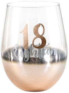 18th Gold Ombre Stemless Wine Glass 600ml