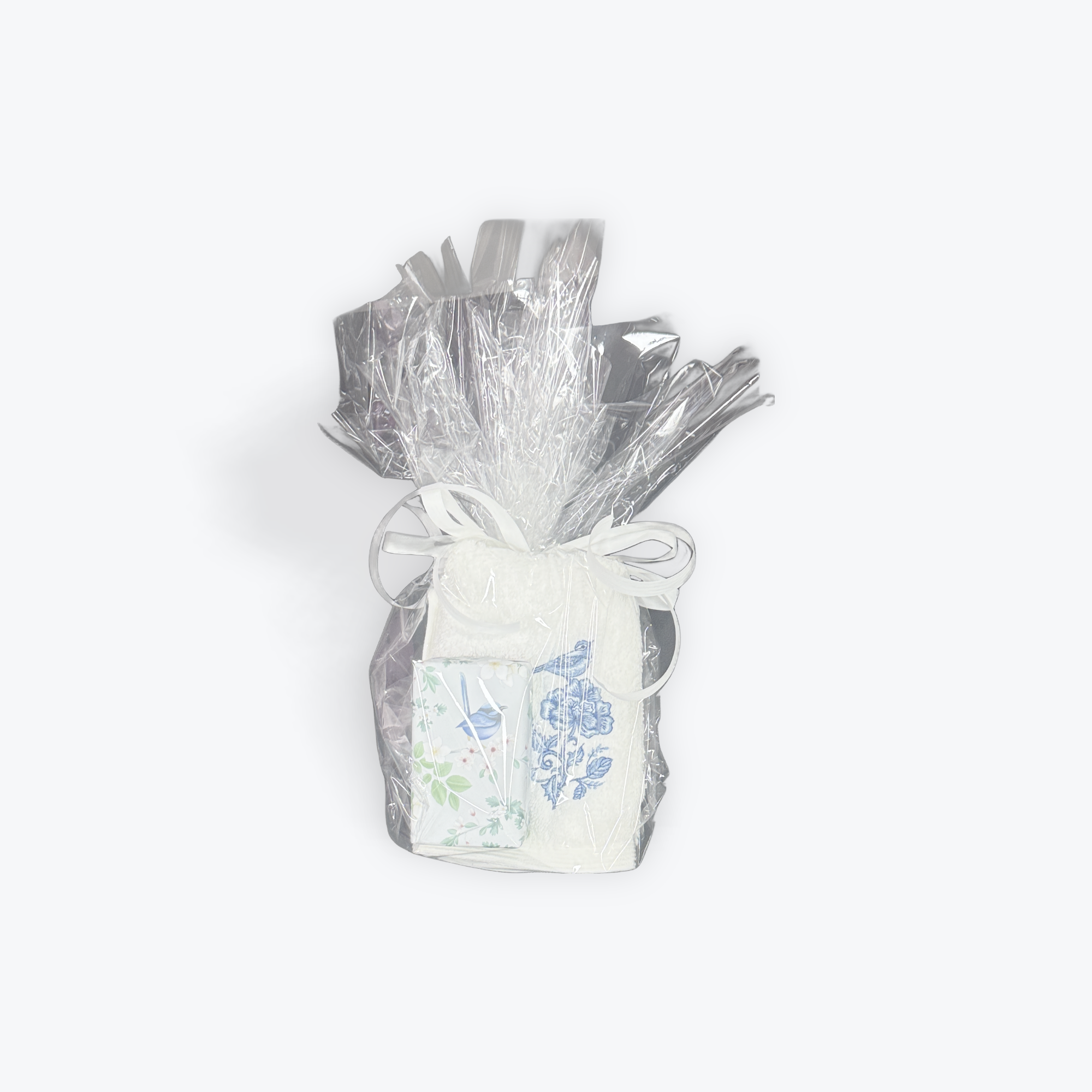 Chinoiserie Face Washer Blue Wren Scented Soap Gift Set