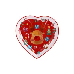 Kasey Rainbow Sparkly Season Heart Dish 20cm Red Gift Boxed