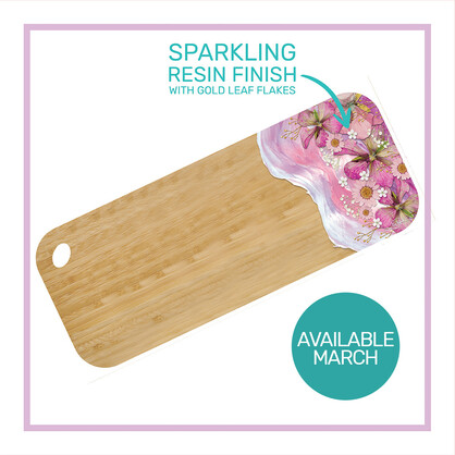 Resin Bamboo Medium Serving Platter Pressed Petals