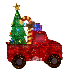 Christmas Truck Display with Lights, 145cm