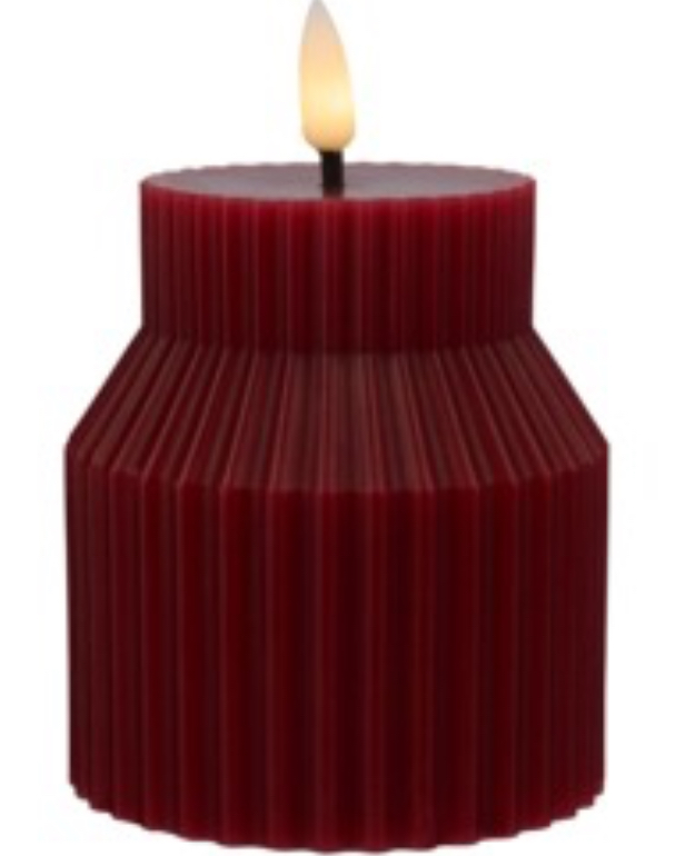 Let's Get Lit Linea LED Sculptural Cherry Wax Candle 8.5x10cm Soy Gift Boxed (1)
