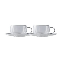 Blend Double Wall Cup & Saucer 80ML Set of 2 Gift Boxed
