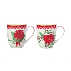 Mistletoe Coupe Mug 350ML Set of 2 Gift Boxed