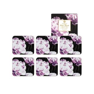 Dark Florals Peony Coaster 6pk