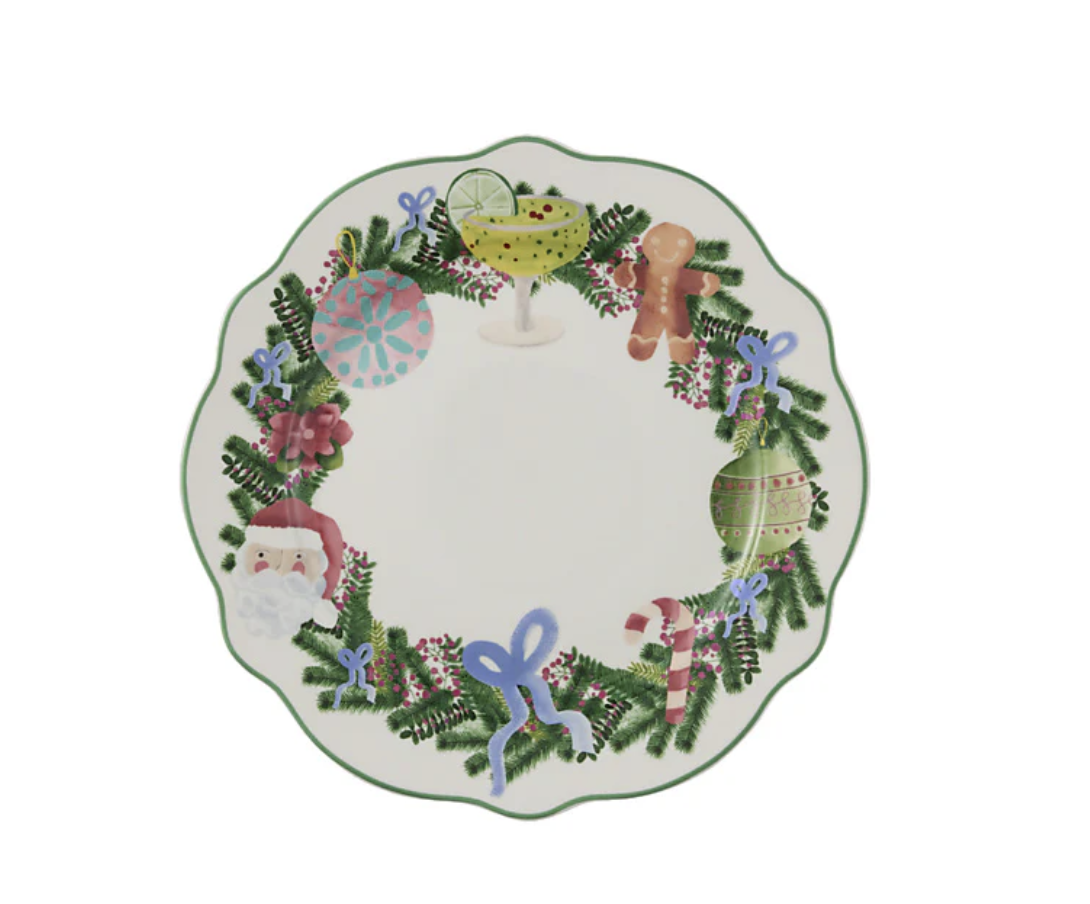 MW Tis The Season Scallop Rim Plate 20cm White Gift Boxed