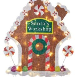 107cmH Outdoor Gingerbread House Christmas Display with Lights