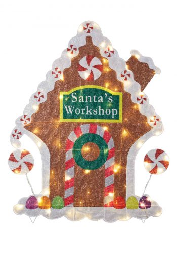 107cmH Outdoor Gingerbread House Christmas Display with Lights