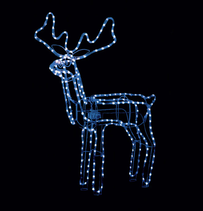 3D Illuminated LED Reindeer with Motor Blue LL0013R007B