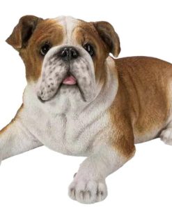 Bulldog Laying Down Statue Resin