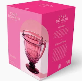 Gabriella Glass Jug 1.1L Pink Gift Boxed