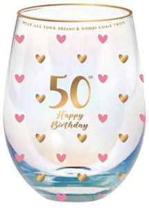 Sweethearts 50th Stemless Glass