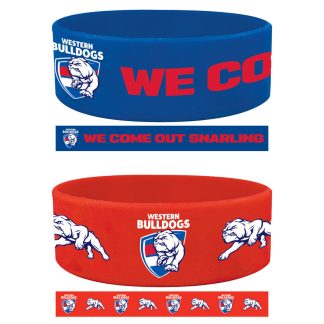 Western Bulldogs Silicone Wrist Bands 2 Pack