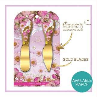 Set of 2 Cheese Knives Pressed Pe