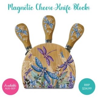 Lavender Dragonflies Knife Block