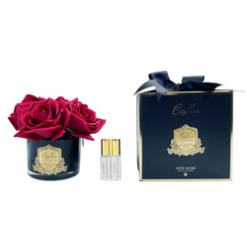 Five Roses Red black glass with gold crest