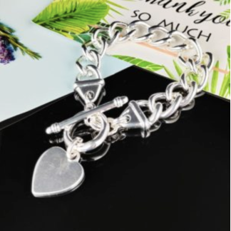 Silver Chained Bracelet Heart
