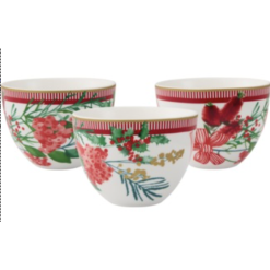 Festive Flora 10cm Set of 3 Gift Boxed