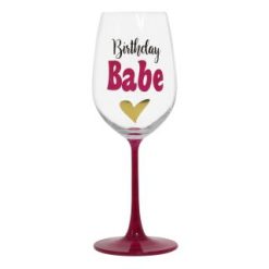 Birthday babe wine glass